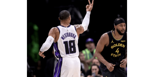 El regreso de Russell Westbrook a su mejor nivel llevó a los Kings a una ajustada victoria sobre los Warriors